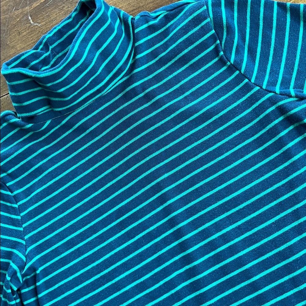 Eddie Bauer Striped Cotton Polyester Turtleneck Sz L
